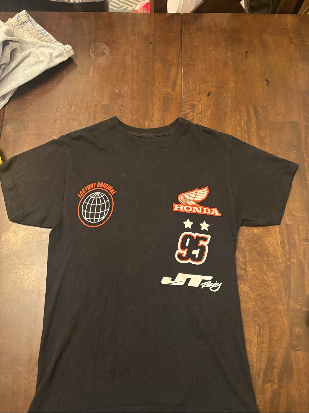 Honda Black Racing Graphic Tee for Kids — Short Sleeve